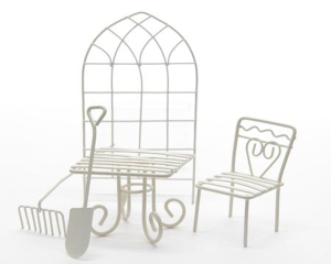 Набор минидекора Bloomit's стол, стул, шпалера, лопата, грабли