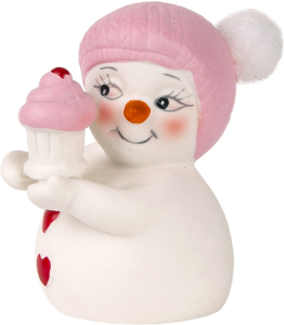 Фигурка Снеговички девочка с кексиком 8х5,5 см