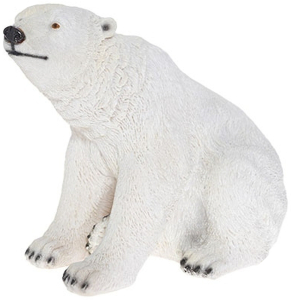 Фигура декоративная Медведь сидячий белый 20 см