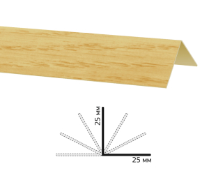 Угол Decoplast дуб натуральный 25 х 25 мм