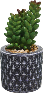 Горшок с искусственным растением черный 601873 D6 H9