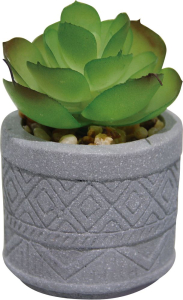 Горшок с искусственным растением серый 601882 D5 H8