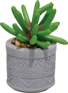 Горшок с искусственным растением серый 601883 D5 H8