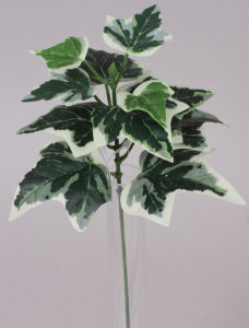 Ветка искусственная Плющ бело-зеленая 24 см