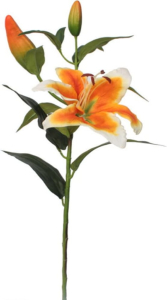 Искусственное растение Лилия Старгейз 92 см оранжевая