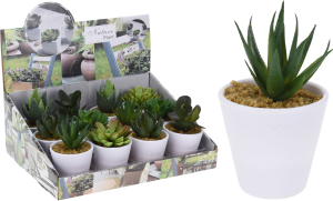 Цветок пластиковый в горшке 6,5х9,5 см в ассортименте