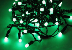 Электрогирлянда внешняя "Занавес" 625 зеленых LED лампочек 2,5 х 1,5м