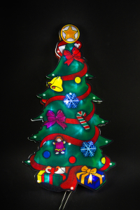 Двухстороннее панно Елка 20 LED холодный белый 45х25 см