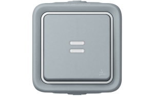 Переключатель LEGRAND Plexo IP55 с подсветкой серый