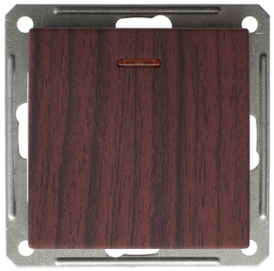 Выключатель Schneider Electric W59 одноклавишный с подсветкой мореный дуб