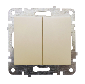 Выключатель СП 2-клавишный LUMINA без индикатора крем