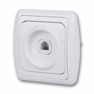 Розетка Дельта телефонная белая СП