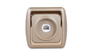 Розетка Дельта телефонная золото СП