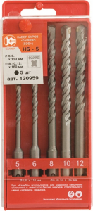 Набор буров SDS-plus КАЛИБР НБ-5 для перфораторов из 5 штук