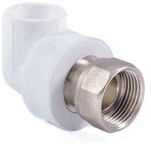 Угольник с накидной гайкой PPR 20х 1/2х90,  белый, RTP