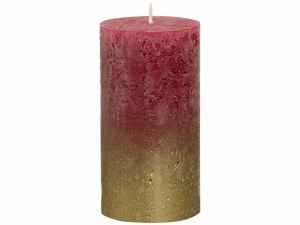 Декоративная свеча Bolsius Rustic столбик бордовая 13х6.8 см