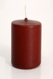 Свеча EVIS Столбик парафиновая цилиндрическая каштановая Н 80 мм