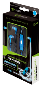 Светящиеся наушники Sapfire Mobile голубые 3,5 мм