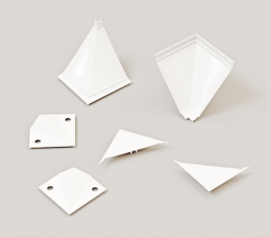 Комплект заглушек и углов для кухонного плинтуса белый