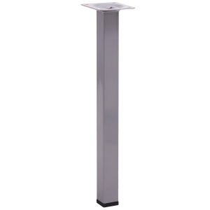 Ножка мебельная Larvij металлическая квадратная серебро 25х25х300