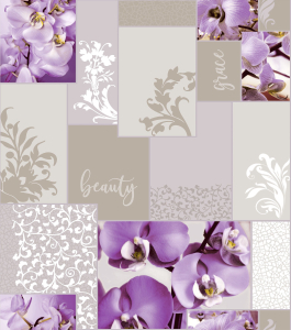 Бумажные обои Саратовские обои Бьюти 600-05 сиреневые 0,53х10 м