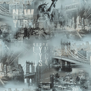 Обои компакт-винил Industry America 168453-17 голубые 1,06x10,05 м