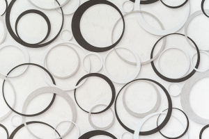 Виниловые обои Кольца 10514-01 белые 1,06x10 м