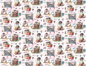 Бумажные обои ЁЖИКИ 577-03 0,53х10 м розовые