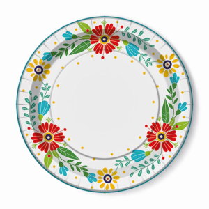 Бумажные тарелки Paw цветы 10 шт