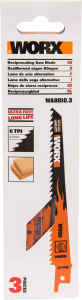 Полотно для сабельной пилы WORX WA8010.3 по дереву150 мм 4,2 мм 3 шт 