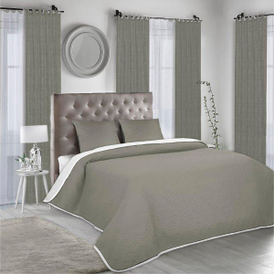 Покрывало Mona Liza Melissa микрофибра серо-бежевое 200х220 см