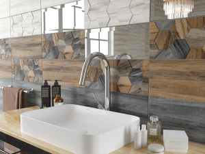 Керамическая плитка Керамин Миф дерево коричневая 50х20 см 1,4 кв.м