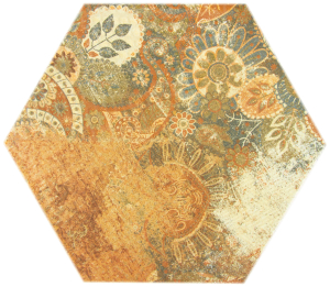 Керамогранит АТЕМ R Hexagon Zuriza принт коричневый 40x34,6 см
