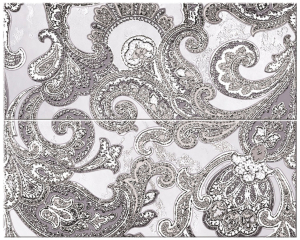 Керамическое панно Azori Sfumato Grey Paisley серое 50,5x40,2 см