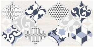 Декор LB CERAMICS Moresque 1 синий 40х20 см