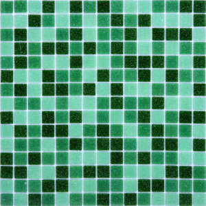Стеклянная мозаика зеленая 32,7х32,7 см
