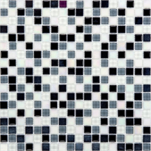 Стеклянная мозаика черно-белая 30х30 см