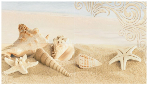 Керамическое панно Unitile Life Amalfi Ракушки бежевое 80х50 см