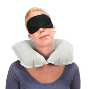 Подушка надувная дорожная Bestway Flocked Travel Pillow 37х24 см