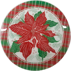 Тарелка десертная NiNaGlass Пуансеттия белый-красный-зеленый 20 см
