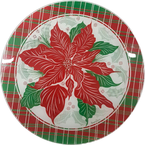Тарелка обеденная NiNaGlass "Пуансеттия" белый-красный-зеленый 30 см