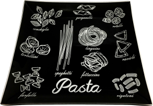 Тарелка обеденная NiNaGlass Паста 25 см стекло черный