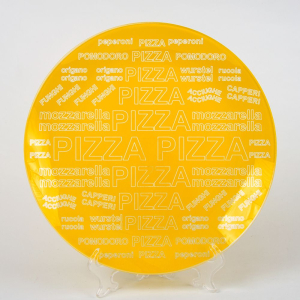 Тарелка обеденная NINA GLASS стеклянная 30 см желтая