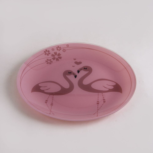 Тарелка обеденная NINA GLASS стеклянная 26 см розовый