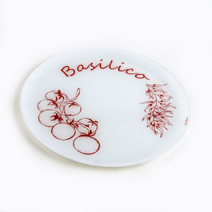 Тарелка обеденная NINA GLASS 30 см стеклянная белый/красный