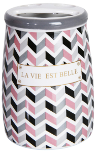 Стакан для зубных щеток 258077 10х8х8 см розовый