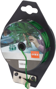 Проволока обвязочная OBI стальная в ПВХ оболочке 0,4 мм 100 м катушка 0,26 кг