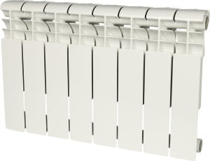 Радиатор секционный алюминиевый ROMMER Profi 350 боковое подключение 8 секций