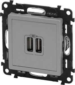 Розетка Legrand Valena Life USB Type-A серая