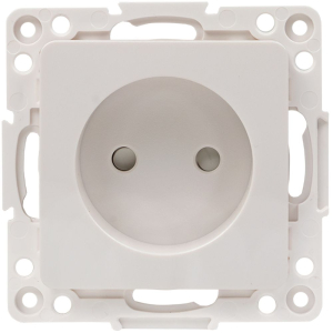 Розетка EKF Стокгольм 1-местная б/з 10 А белый с защ. шторкой